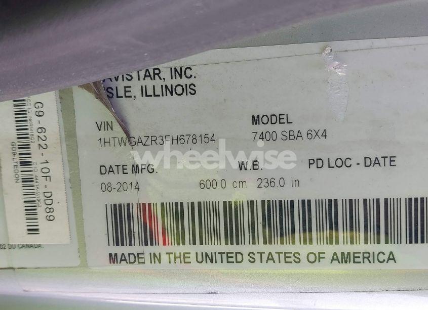 Photo 8 of 2015 International 7000 7400 (VIN 1HTWGAZR3FH678154)