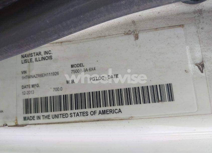 Photo 8 of 2014 International 7000 7500 (VIN 1HTWNAZR6EH111926)
