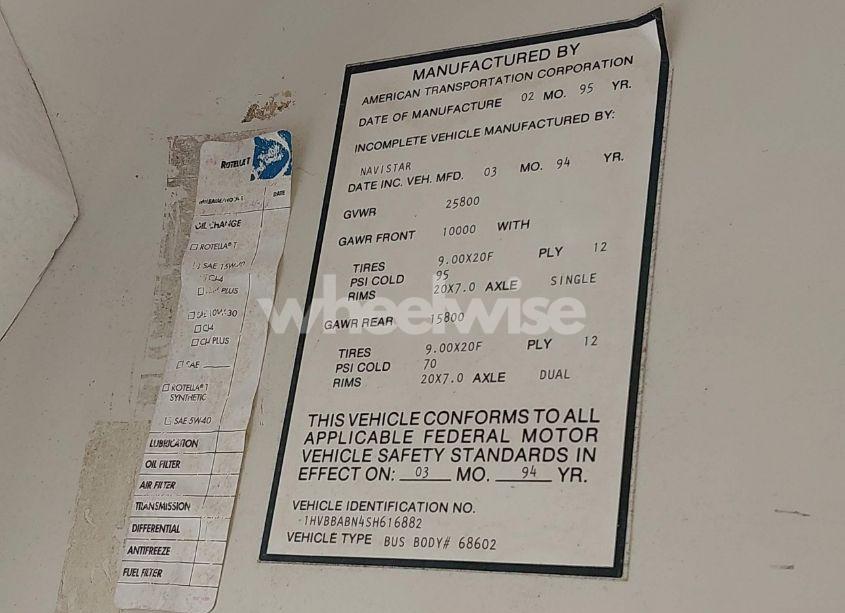 Photo 9 of 1995 International 3000 3800 (VIN 1HVBBABN4SH616882)