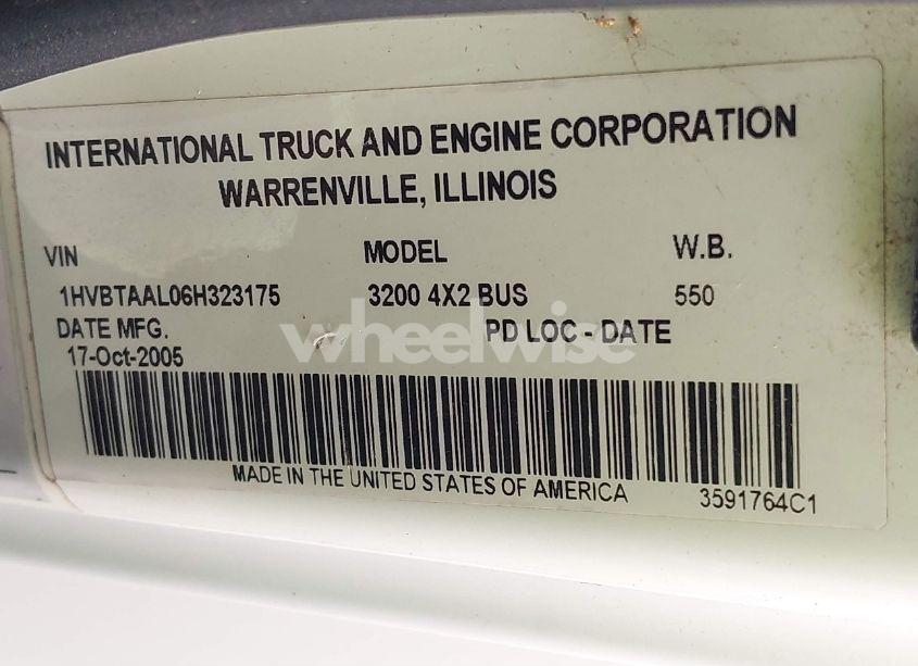 Photo 9 of 2006 International 3000 3200 (VIN 1HVBTAAL06H323175)