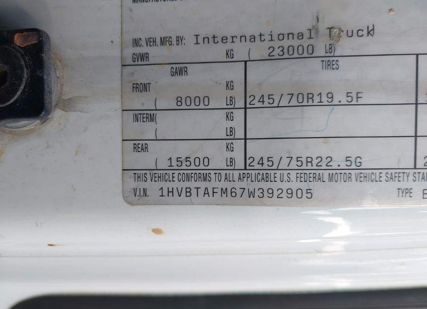 Photo 9 of 2007 International 3000 3200 (VIN 1HVBTAFM67W392905)