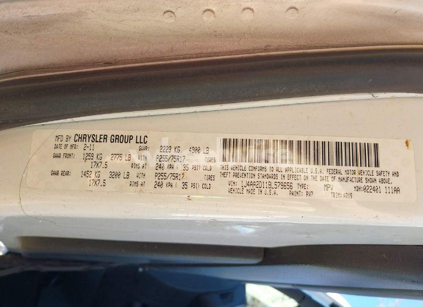 Photo 9 of 2011 Jeep Wrangler SPORT (VIN 1J4AA2D11BL579656)