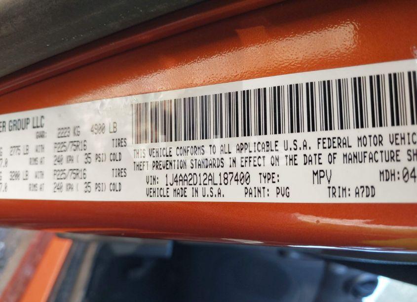 Photo 9 of 2010 Jeep Wrangler SPORT (VIN 1J4AA2D12AL187400)