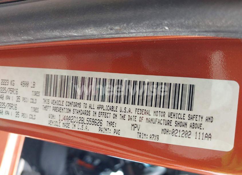 Photo 9 of 2011 Jeep Wrangler SPORT (VIN 1J4AA2D12BL559626)