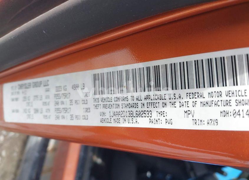 Photo 9 of 2011 Jeep Wrangler SPORT (VIN 1J4AA2D13BL602533)