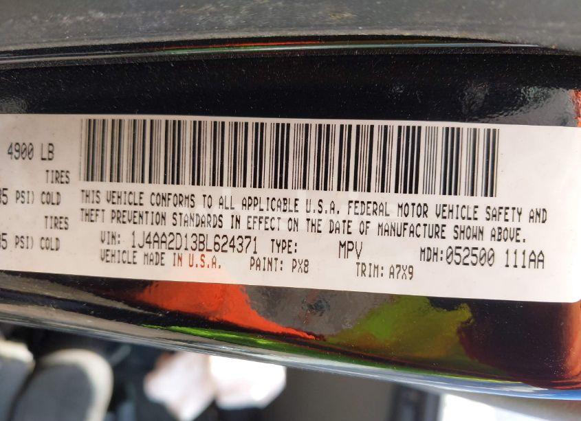 Photo 9 of 2011 Jeep Wrangler SPORT (VIN 1J4AA2D13BL624371)