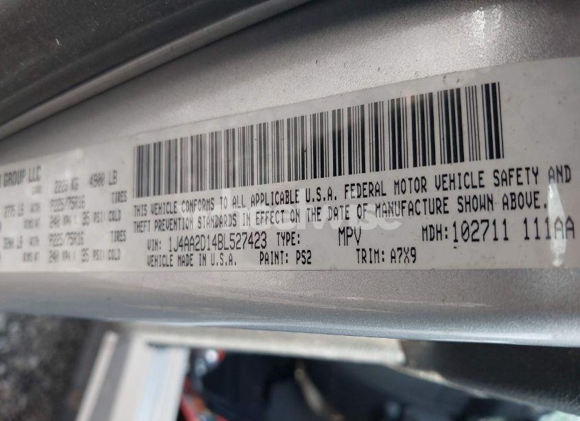 Photo 9 of 2011 Jeep Wrangler SPORT (VIN 1J4AA2D14BL527423)