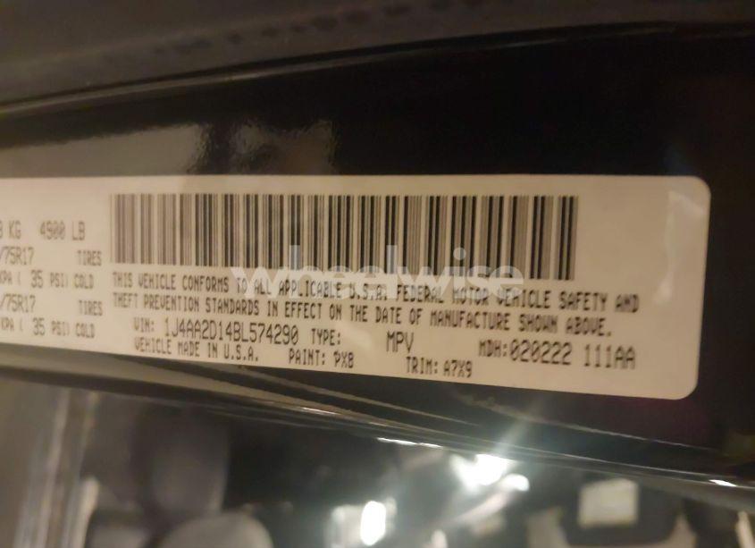 Photo 9 of 2011 Jeep Wrangler SPORT (VIN 1J4AA2D14BL574290)