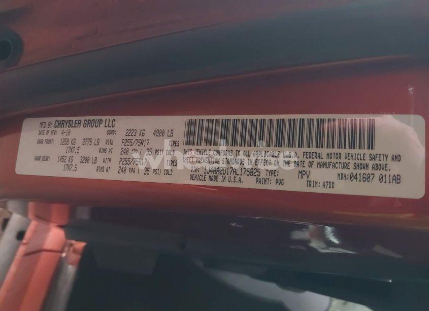 Photo 9 of 2010 Jeep Wrangler SPORT (VIN 1J4AA2D17AL175825)