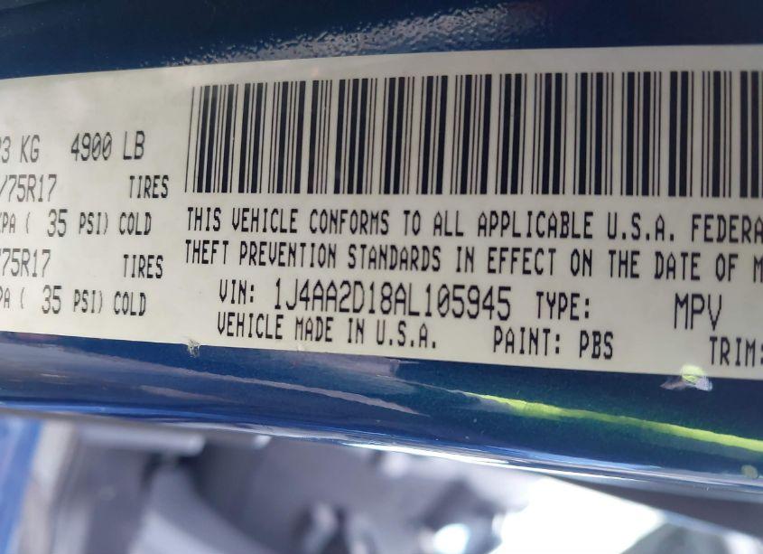 Photo 9 of 2010 Jeep Wrangler SPORT (VIN 1J4AA2D18AL105945)