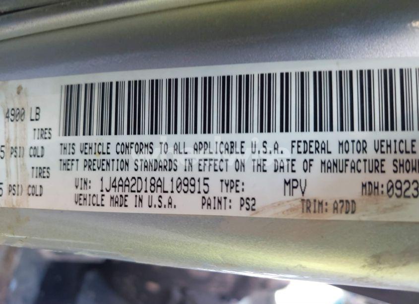 Photo 9 of 2010 Jeep Wrangler SPORT (VIN 1J4AA2D18AL109915)