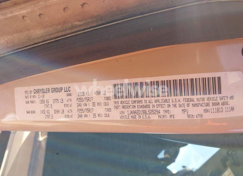 Photo 9 of 2011 Jeep Wrangler SPORT (VIN 1J4AA2D19BL525294)