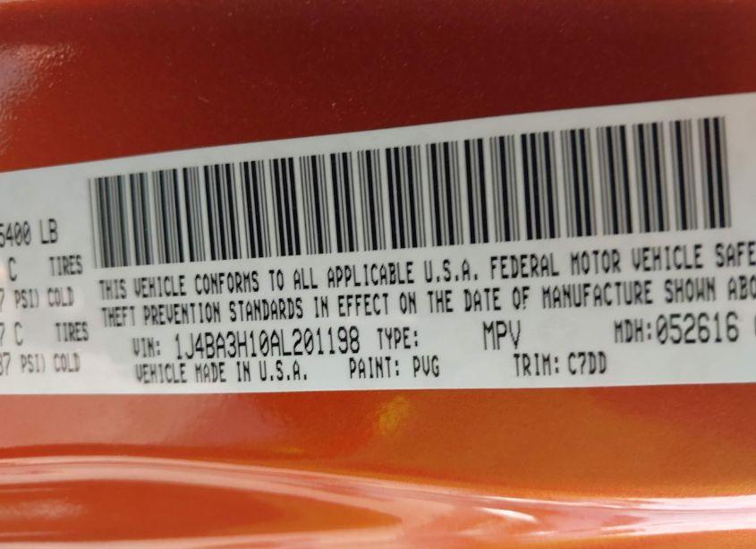 Photo 9 of 2010 Jeep Wrangler UNLIMITED SPORT (VIN 1J4BA3H10AL201198)