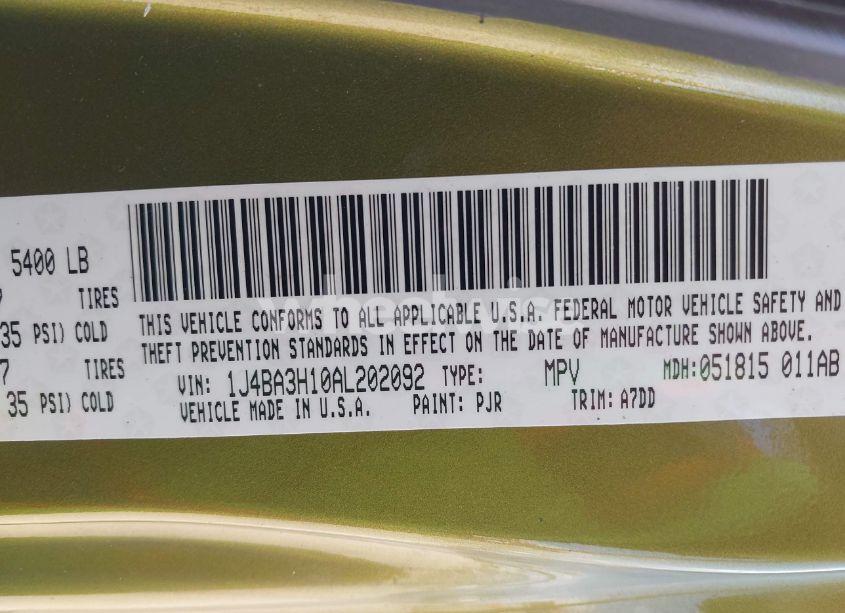 Photo 9 of 2010 Jeep Wrangler UNLIMITED SPORT (VIN 1J4BA3H10AL202092)