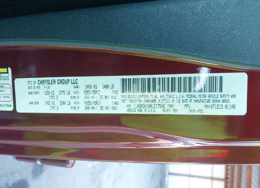 Photo 9 of 2010 Jeep Wrangler UNLIMITED SPORT (VIN 1J4BA3H10AL217546)