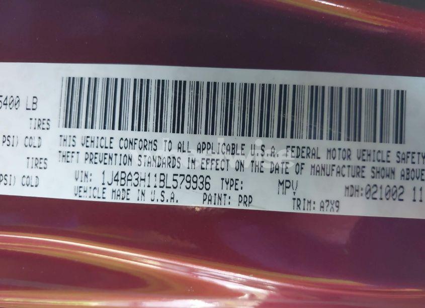 Photo 9 of 2011 Jeep Wrangler UNLIMITED SPORT (VIN 1J4BA3H11BL579936)