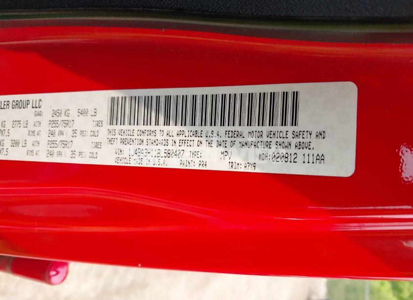 Photo 9 of 2011 Jeep Wrangler UNLIMITED SPORT (VIN 1J4BA3H11BL580407)