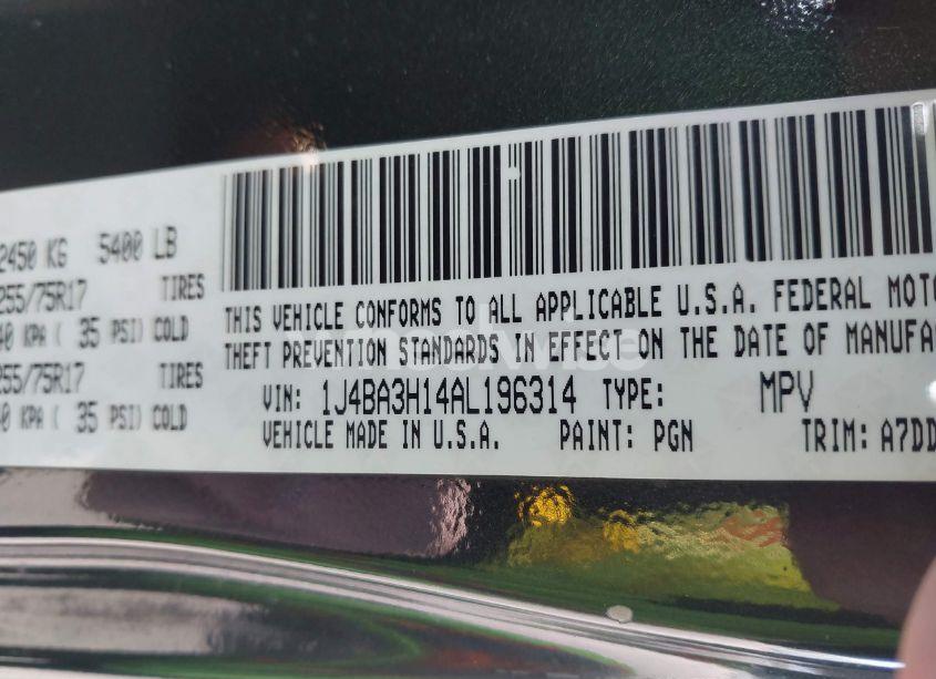 Photo 9 of 2010 Jeep Wrangler UNLIMITED SPORT (VIN 1J4BA3H14AL196314)