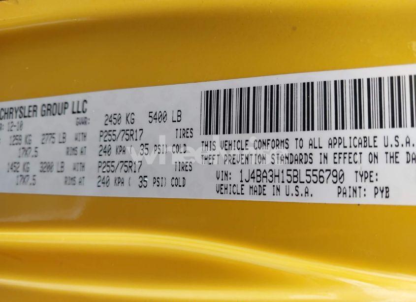 Photo 9 of 2011 Jeep Wrangler UNLIMITED SPORT (VIN 1J4BA3H15BL556790)