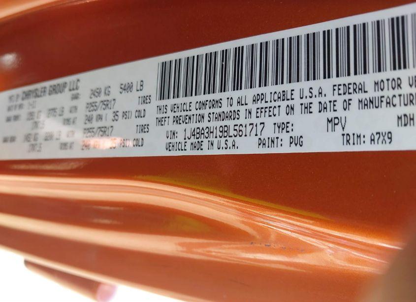 Photo 9 of 2011 Jeep Wrangler UNLIMITED SPORT (VIN 1J4BA3H19BL561717)