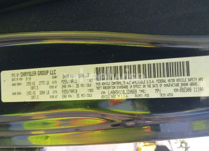 Photo 9 of 2011 Jeep Wrangler UNLIMITED SAHARA (VIN 1J4BA5H11BL520669)