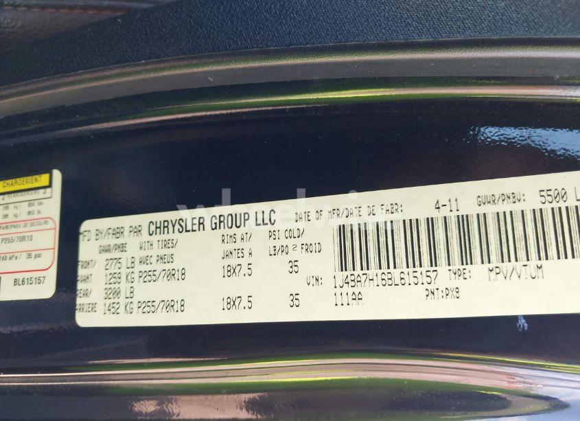 Photo 9 of 2011 Jeep Wrangler UNLIMITED 70TH ANNIVERSARY (VIN 1J4BA7H16BL615157)