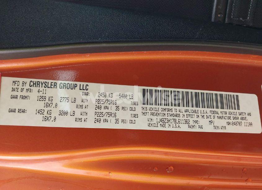 Photo 9 of 2011 Jeep Wrangler UNLIMITED SPORT RHD (VIN 1J4BZ3H17BL611362)