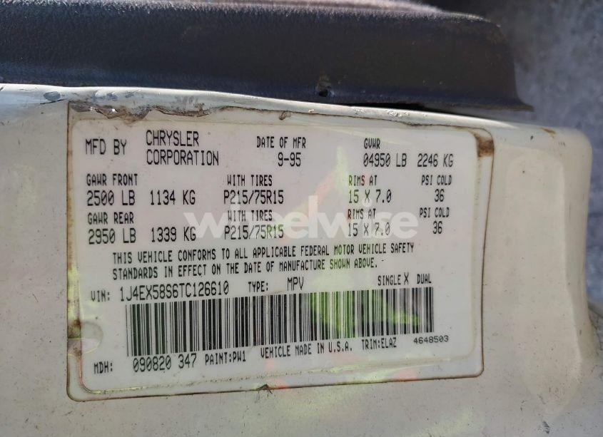 Photo 9 of 1996 Jeep Grand CHEROKEE LAREDO (VIN 1J4EX58S6TC126610)