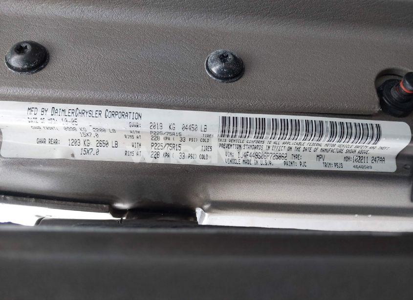 Photo 9 of 2006 Jeep Wrangler SPORT RHD (VIN 1J4F449S06P725862)