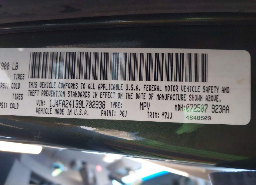 Photo 9 of 2009 Jeep Wrangler X (VIN 1J4FA24139L702938)