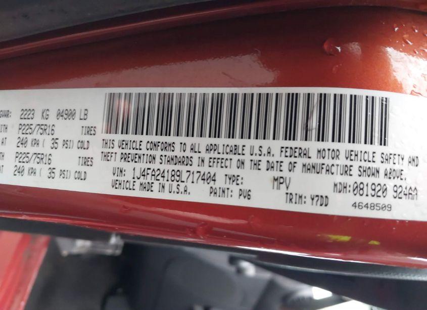 Photo 9 of 2009 Jeep Wrangler X (VIN 1J4FA24189L717404)