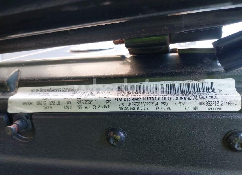 Photo 9 of 2006 Jeep Wrangler SE (VIN 1J4FA29116P763914)