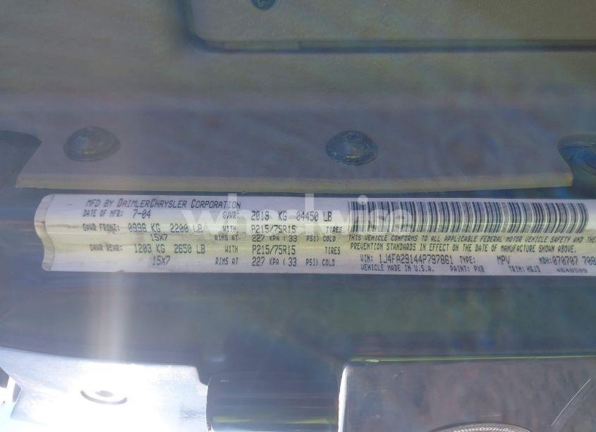 Photo 9 of 2004 Jeep Wrangler SE (VIN 1J4FA29144P797861)