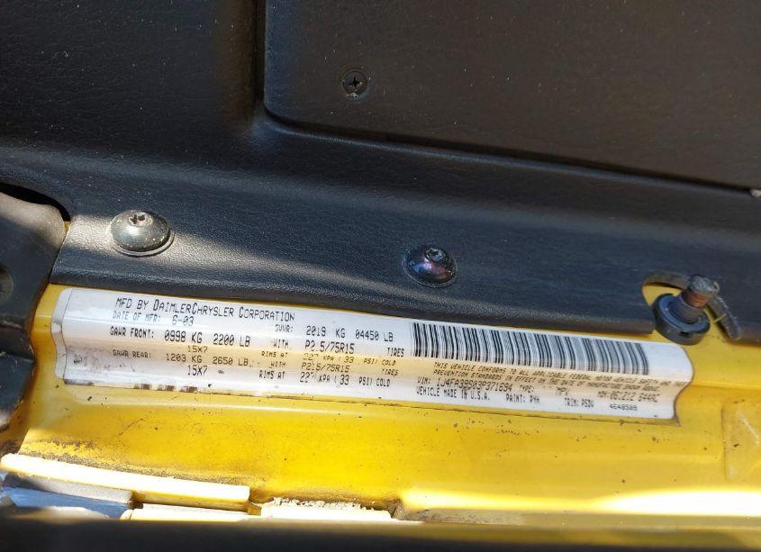 Photo 9 of 2003 Jeep Wrangler X (VIN 1J4FA39S03P371694)