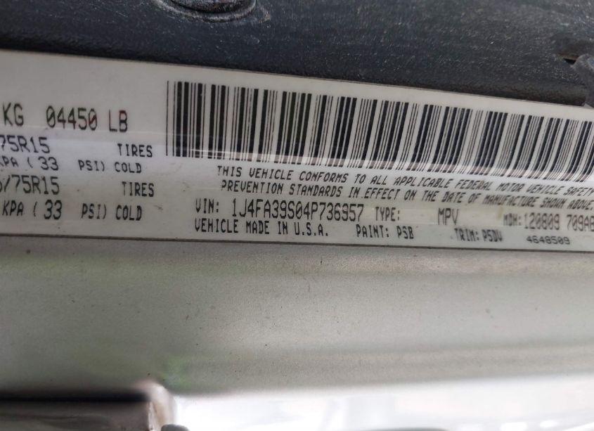 Photo 9 of 2004 Jeep Wrangler X (VIN 1J4FA39S04P736957)