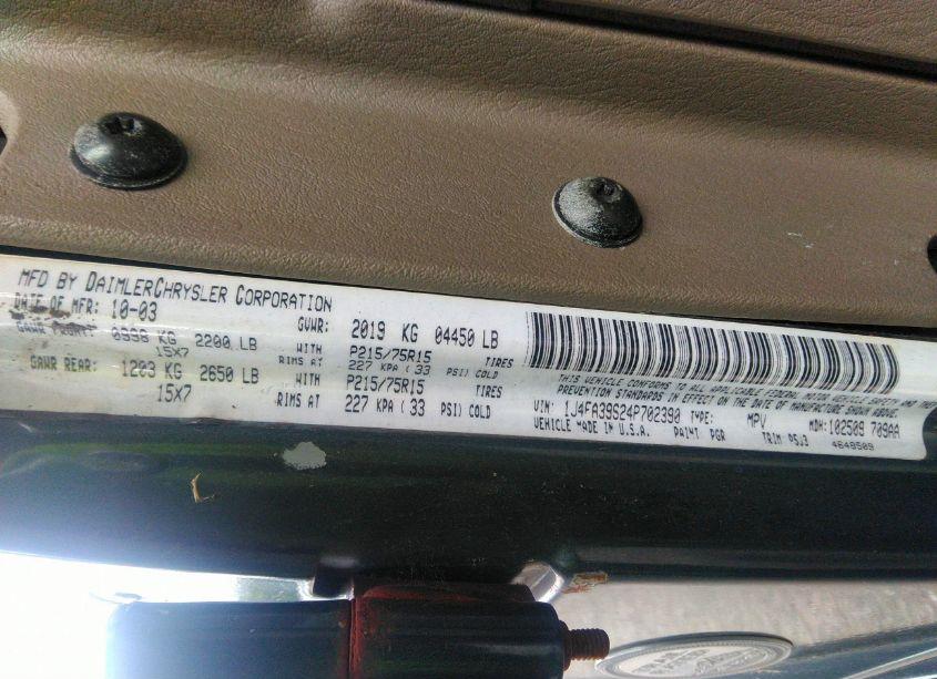 Photo 9 of 2004 Jeep Wrangler X (VIN 1J4FA39S24P702390)