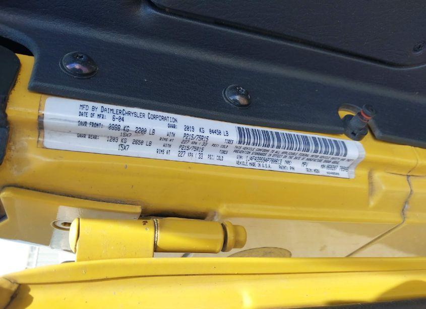 Photo 9 of 2004 Jeep Wrangler X (VIN 1J4FA39S94P780813)