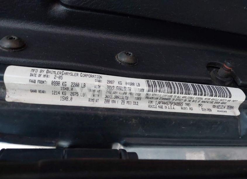 Photo 9 of 2005 Jeep Wrangler UNLIMITED (VIN 1J4FA44S75P348865)