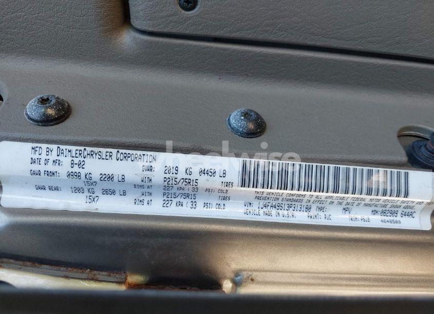 Photo 9 of 2003 Jeep Wrangler SPORT (VIN 1J4FA49S13P313180)