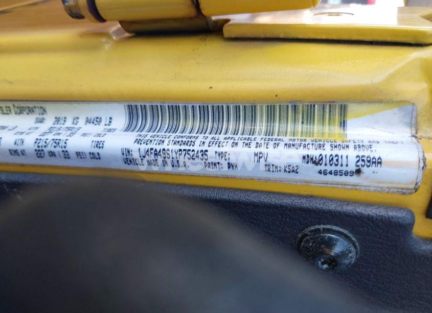 Photo 9 of 2000 Jeep Wrangler SPORT (VIN 1J4FA49S1YP752435)