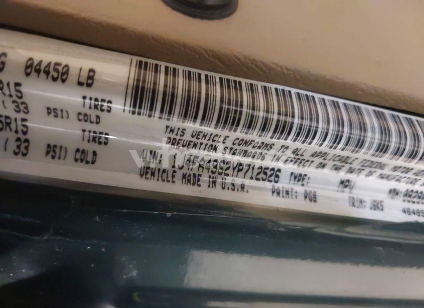 Photo 9 of 2000 Jeep Wrangler SPORT (VIN 1J4FA49S2YP712526)