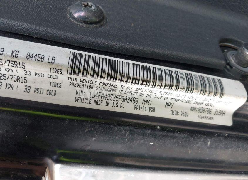 Photo 9 of 2005 Jeep Wrangler SPORT (VIN 1J4FA49S35P303480)