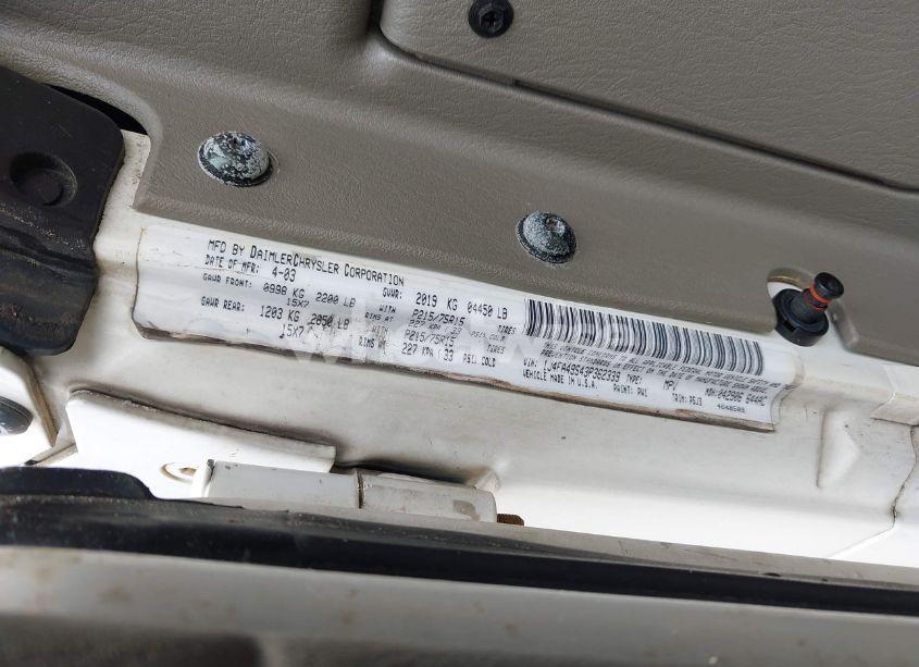 Photo 9 of 2003 Jeep Wrangler SPORT (VIN 1J4FA49S43P362339)