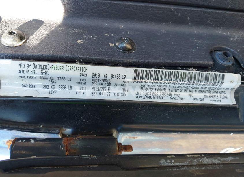 Photo 9 of 2001 Jeep Wrangler SPORT (VIN 1J4FA49S61P357348)