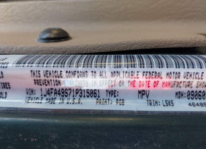 Photo 9 of 2001 Jeep Wrangler SPORT (VIN 1J4FA49S71P315061)