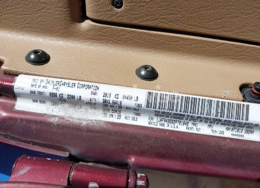 Photo 9 of 2002 Jeep Wrangler SPORT (VIN 1J4FA49S82P701649)