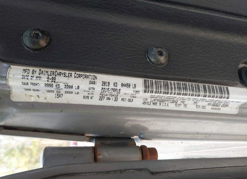 Photo 9 of 2000 Jeep Wrangler SPORT (VIN 1J4FA49S9YP719845)