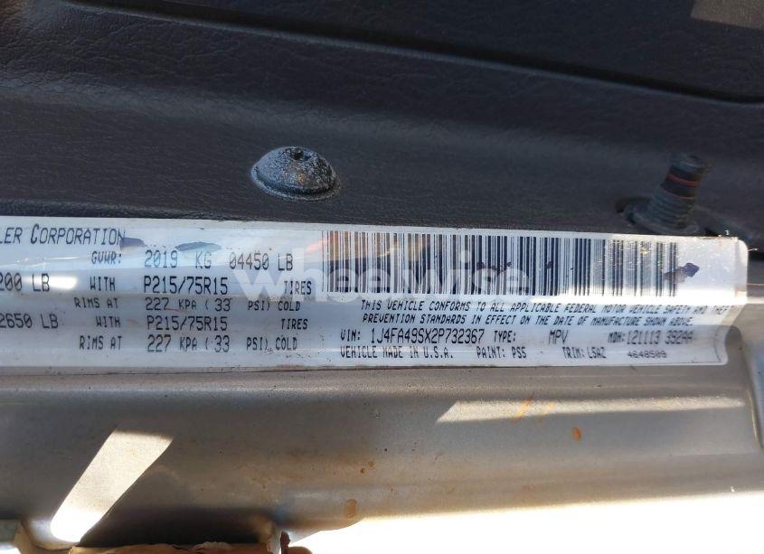 Photo 9 of 2002 Jeep Wrangler SPORT (VIN 1J4FA49SX2P732367)