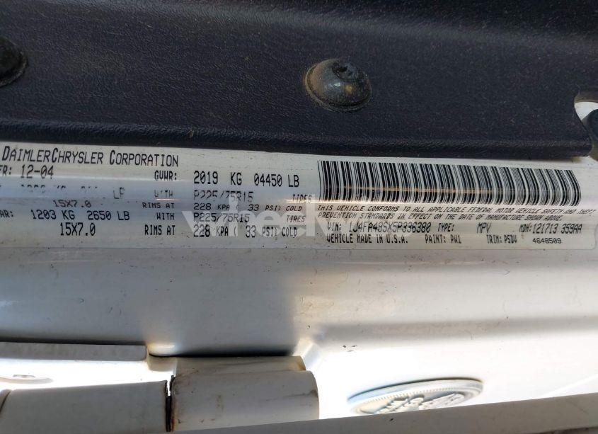 Photo 9 of 2005 Jeep Wrangler SPORT (VIN 1J4FA49SX5P336380)