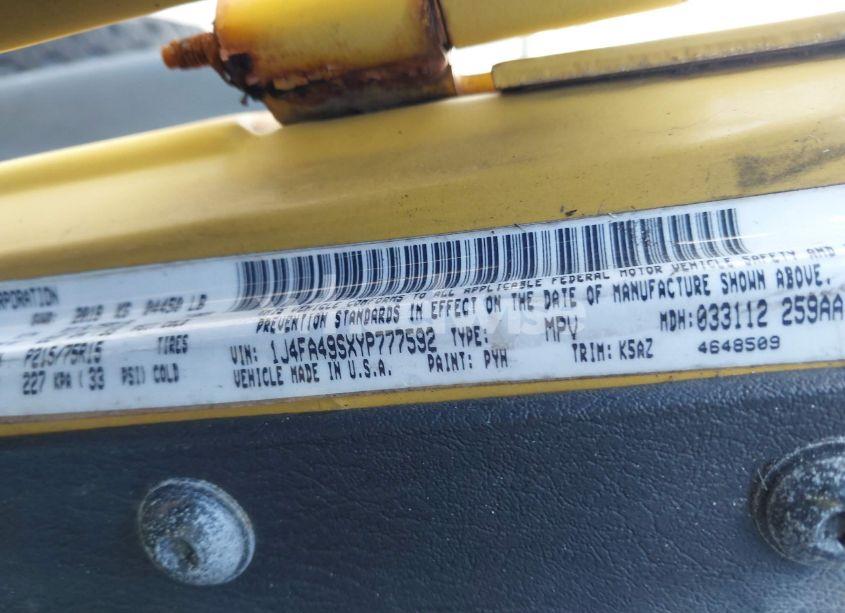 Photo 9 of 2000 Jeep Wrangler SPORT (VIN 1J4FA49SXYP777592)